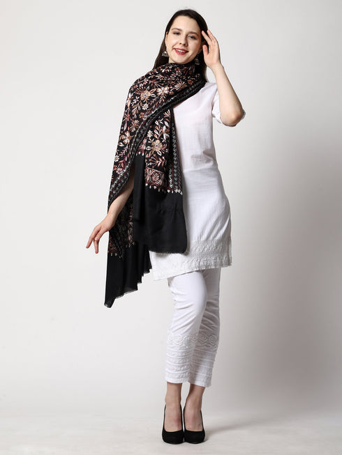 Women's Aari Embroidery Wool Shawl